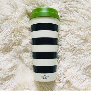 NEW Kate Spade Black Stripe Thermal Mug